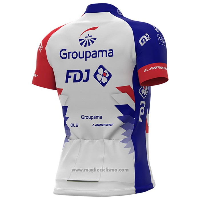 2021 Abbigliamento Ciclismo Groupama-FDJ Rosso Blu Manica Corta e Salopette
